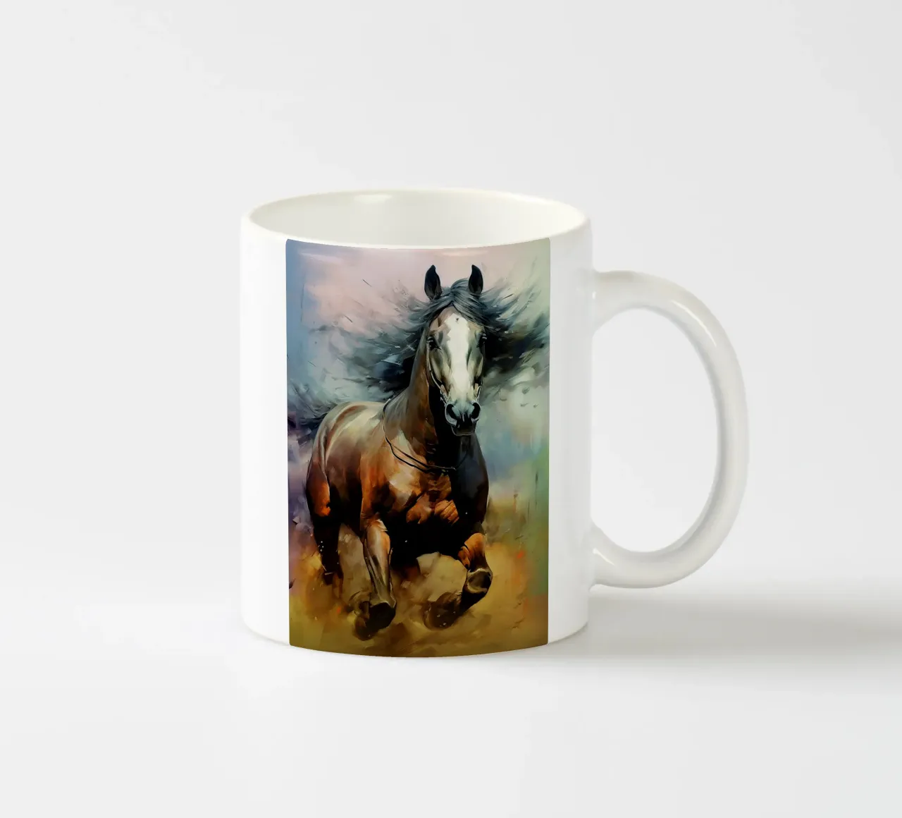 Cavallo Acquerello tazza in ceramica da kaiyaraiya