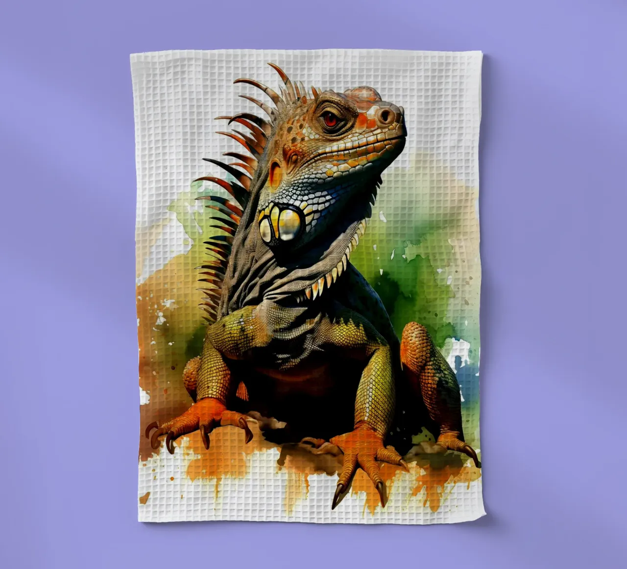 Acquerello sull'iguana canovaccio da cucina da kaiyaraiya