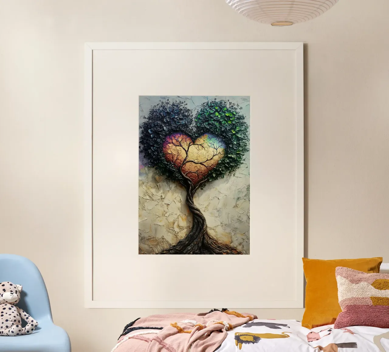 Alberi dell'amore - Acquerello d'arte poster con telaio in plastica da kaiyaraiya