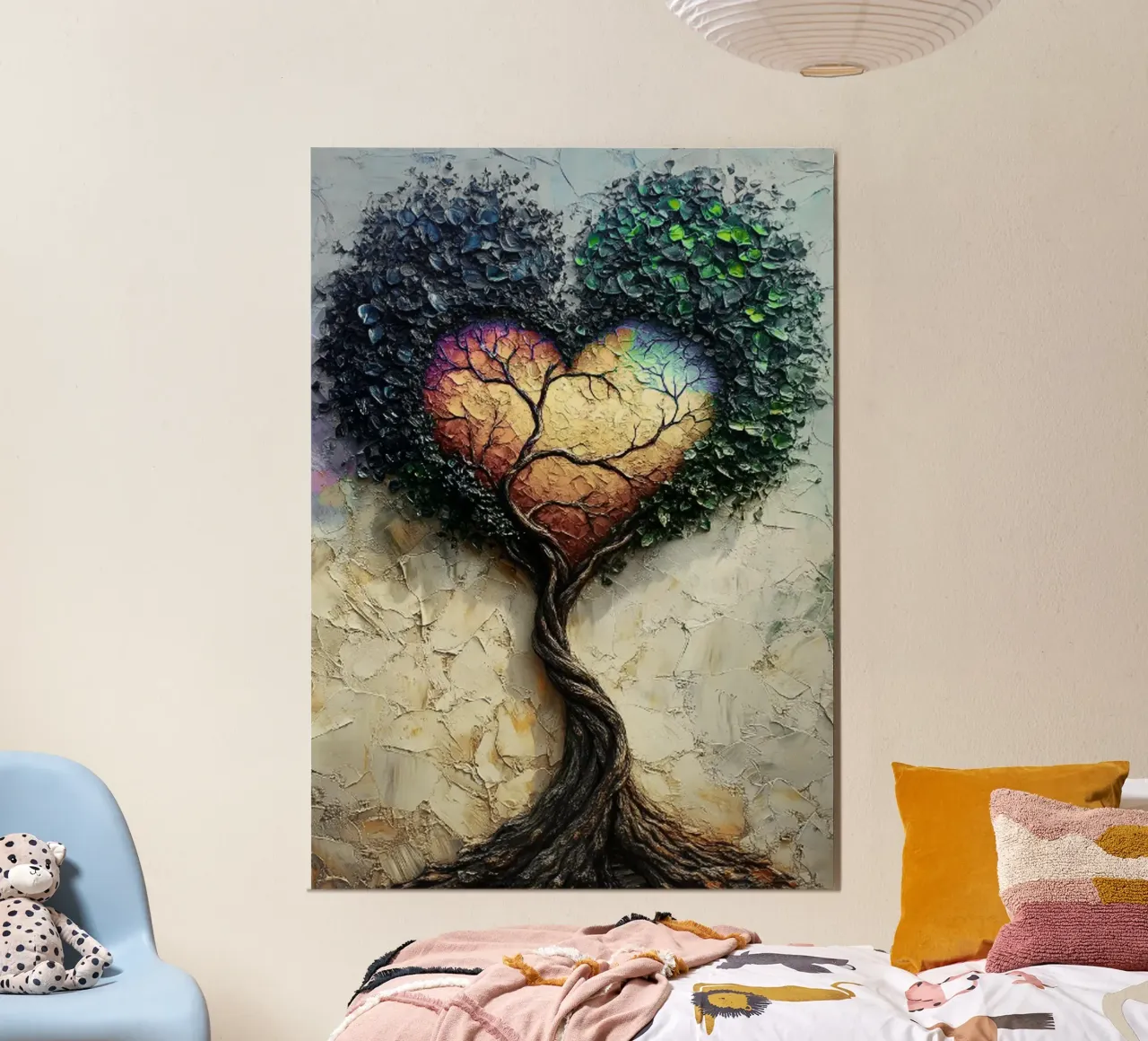 Alberi dell'amore - Acquerello d'arte poster con telaio in plastica da kaiyaraiya