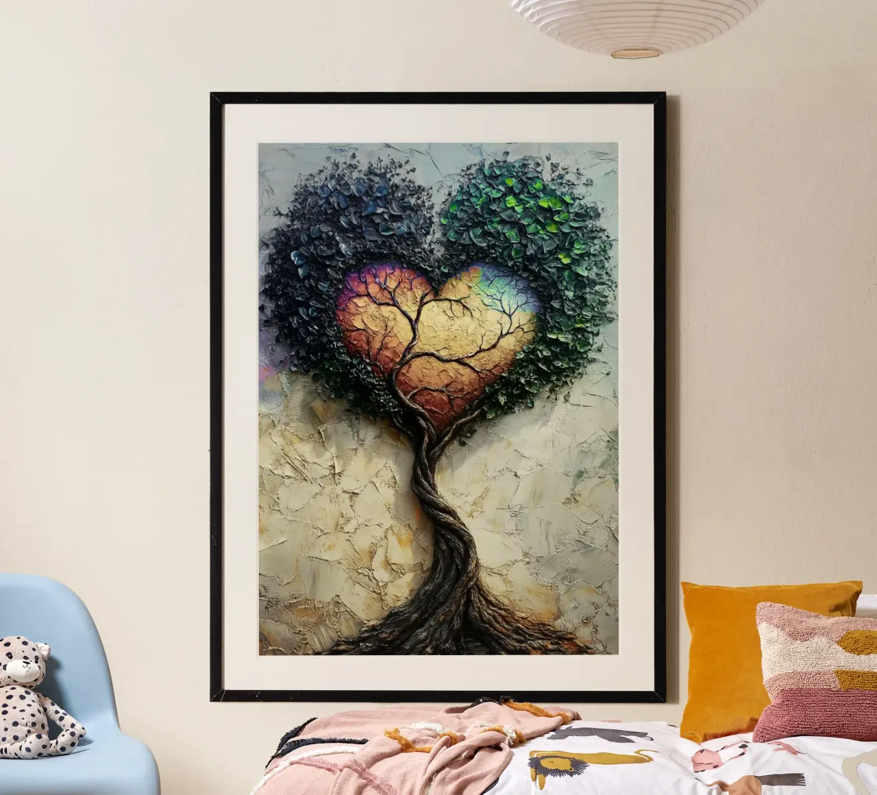 Alberi dell'amore - Acquerello d'arte poster con telaio in plastica da kaiyaraiya