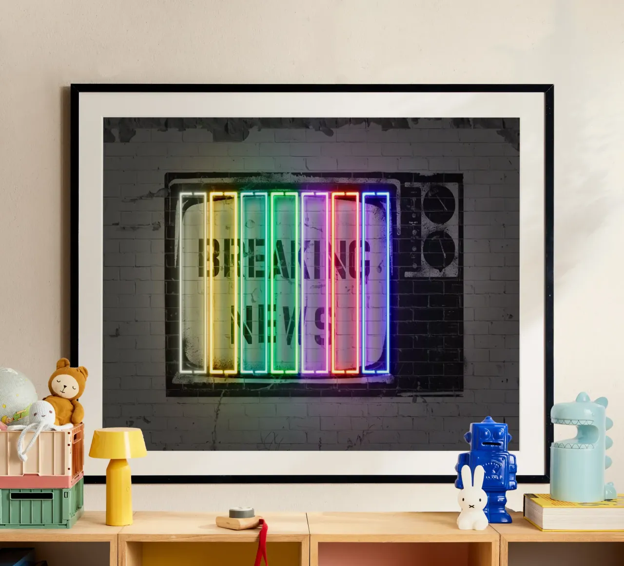 Breaking News poster con telaio in legno da Octavian