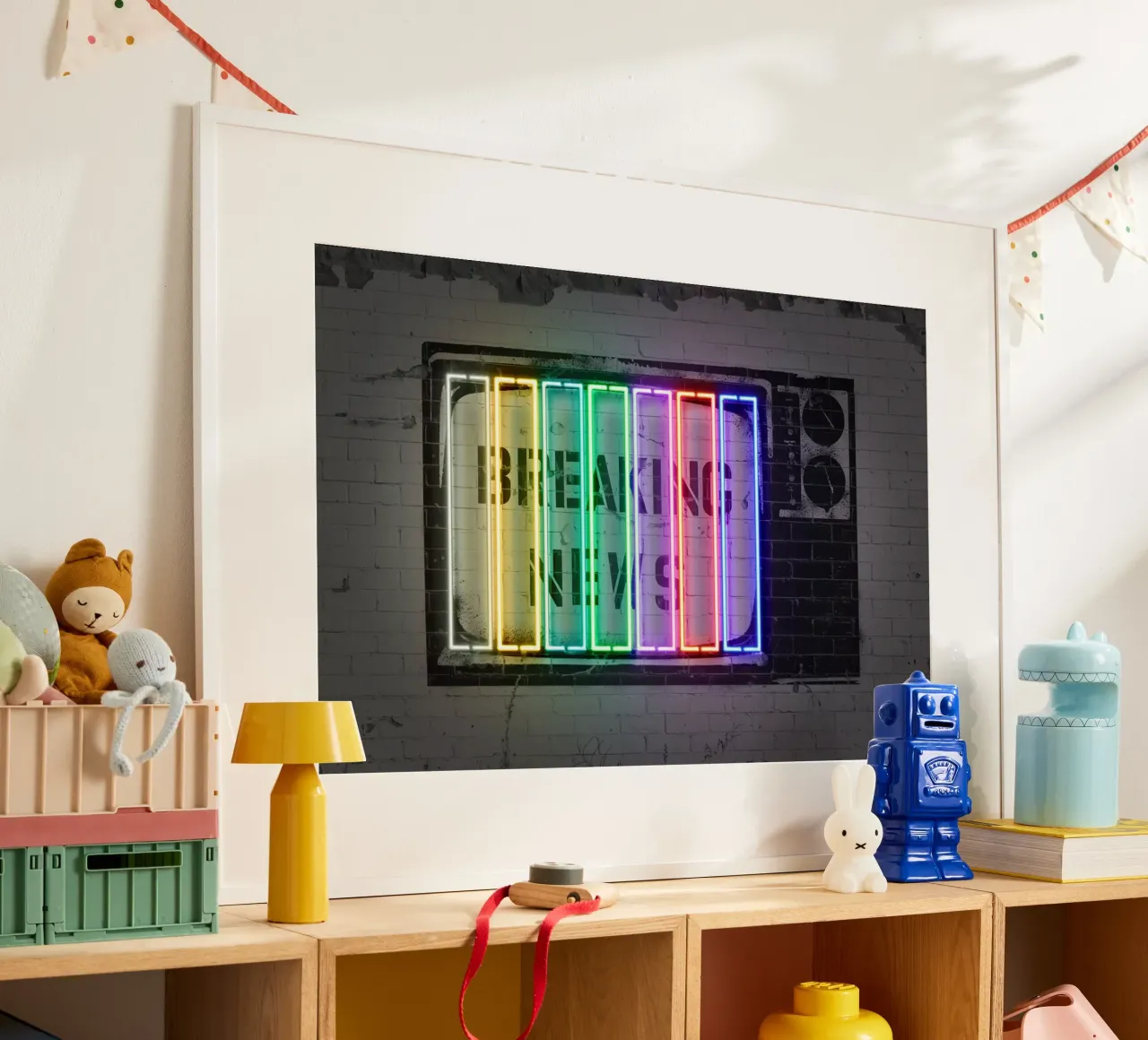 Breaking News poster con telaio in legno da Octavian