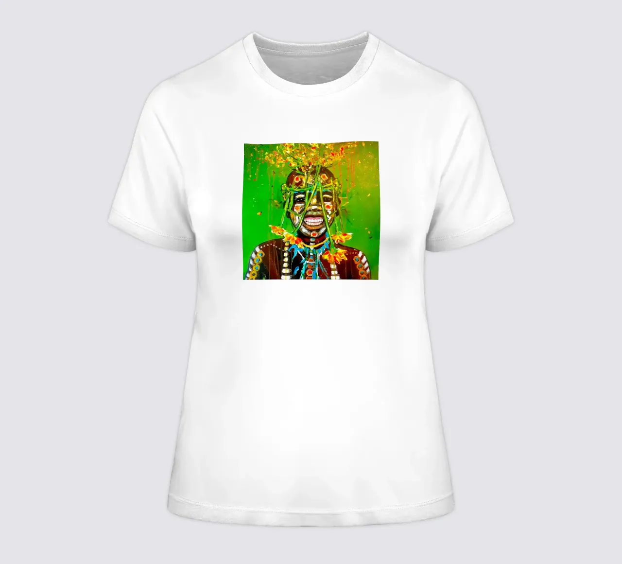 Blumenkind Afrika women's fitted t-shirt by Happy 😃 Art 🎨 by Christine Schnoell