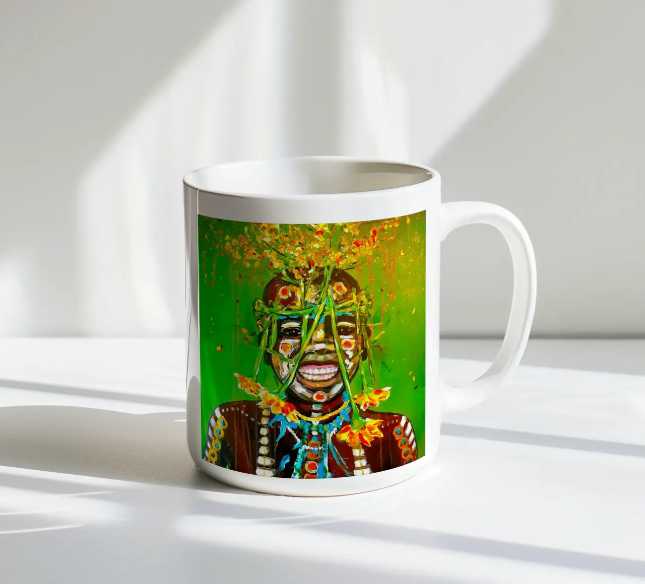 Blumenkind Afrika tazza in ceramica da Happy 😃 Art 🎨 by Christine Schnoell