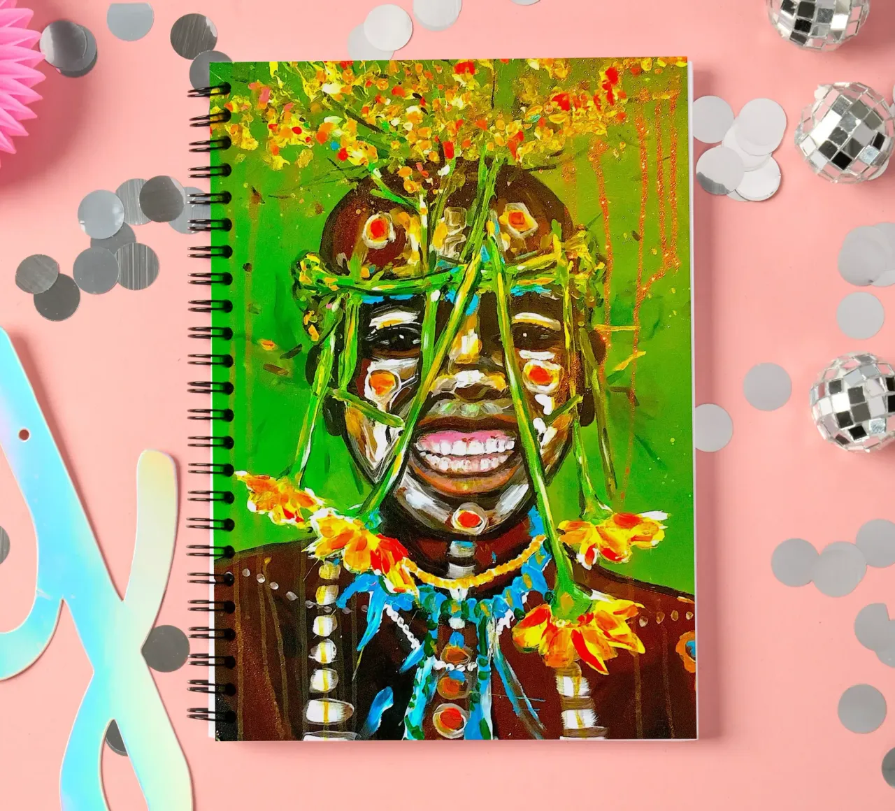 Blumenkind Afrika spiral notebook by Happy 😃 Art 🎨 by Christine Schnoell