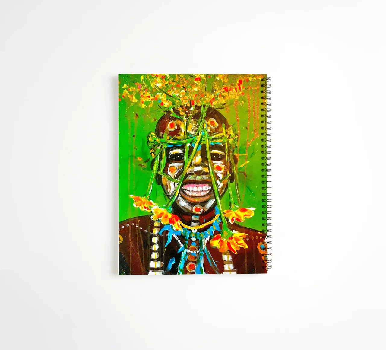 Blumenkind Afrika spiral notebook by Happy 😃 Art 🎨 by Christine Schnoell