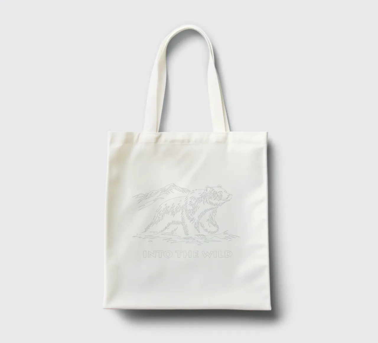 Logo e font Into The Wild | Orso e montagne borsa in juta da Autofocus