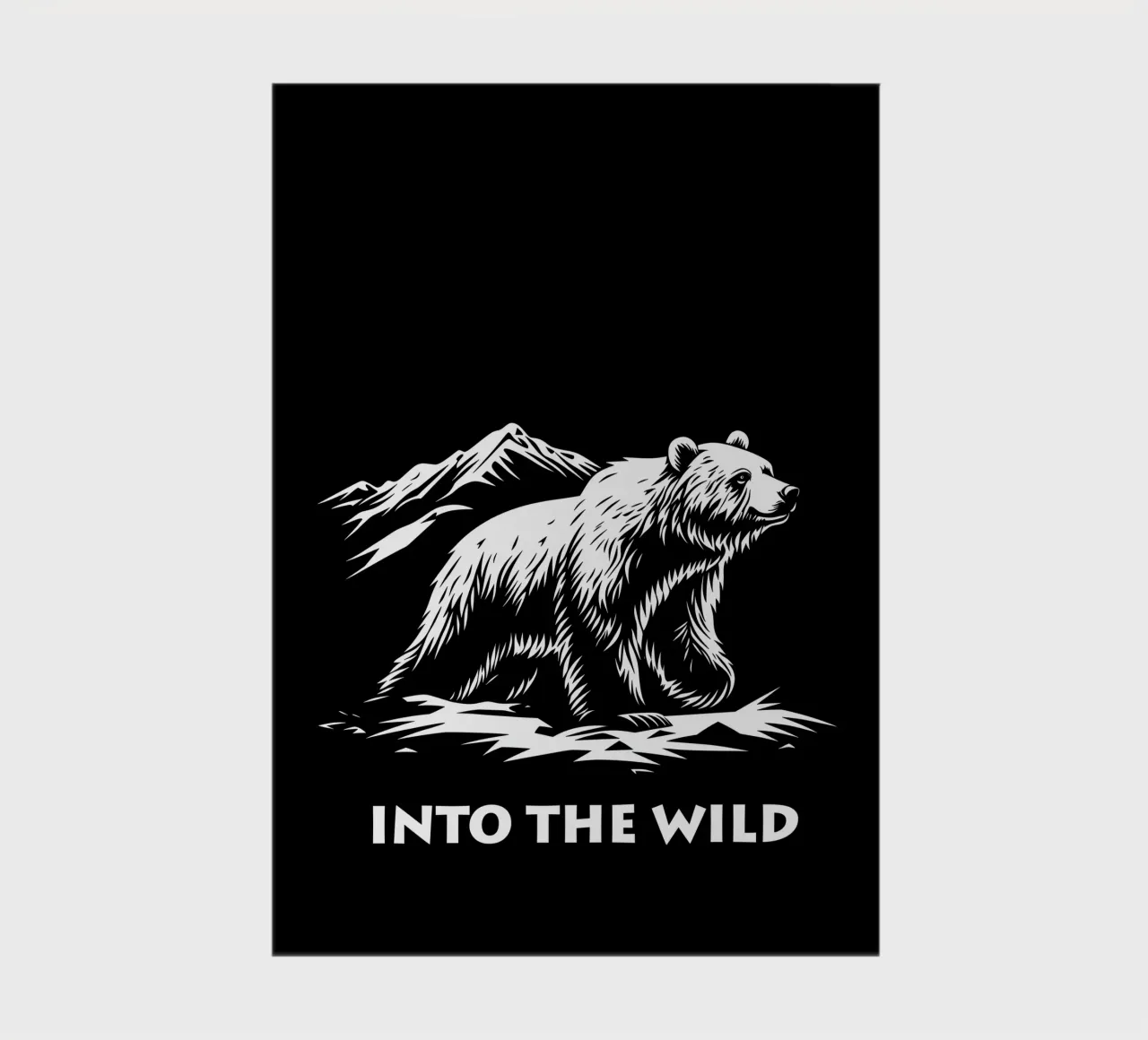 Into The Wild | Bear and mountains logo and font notebook by Autofocus