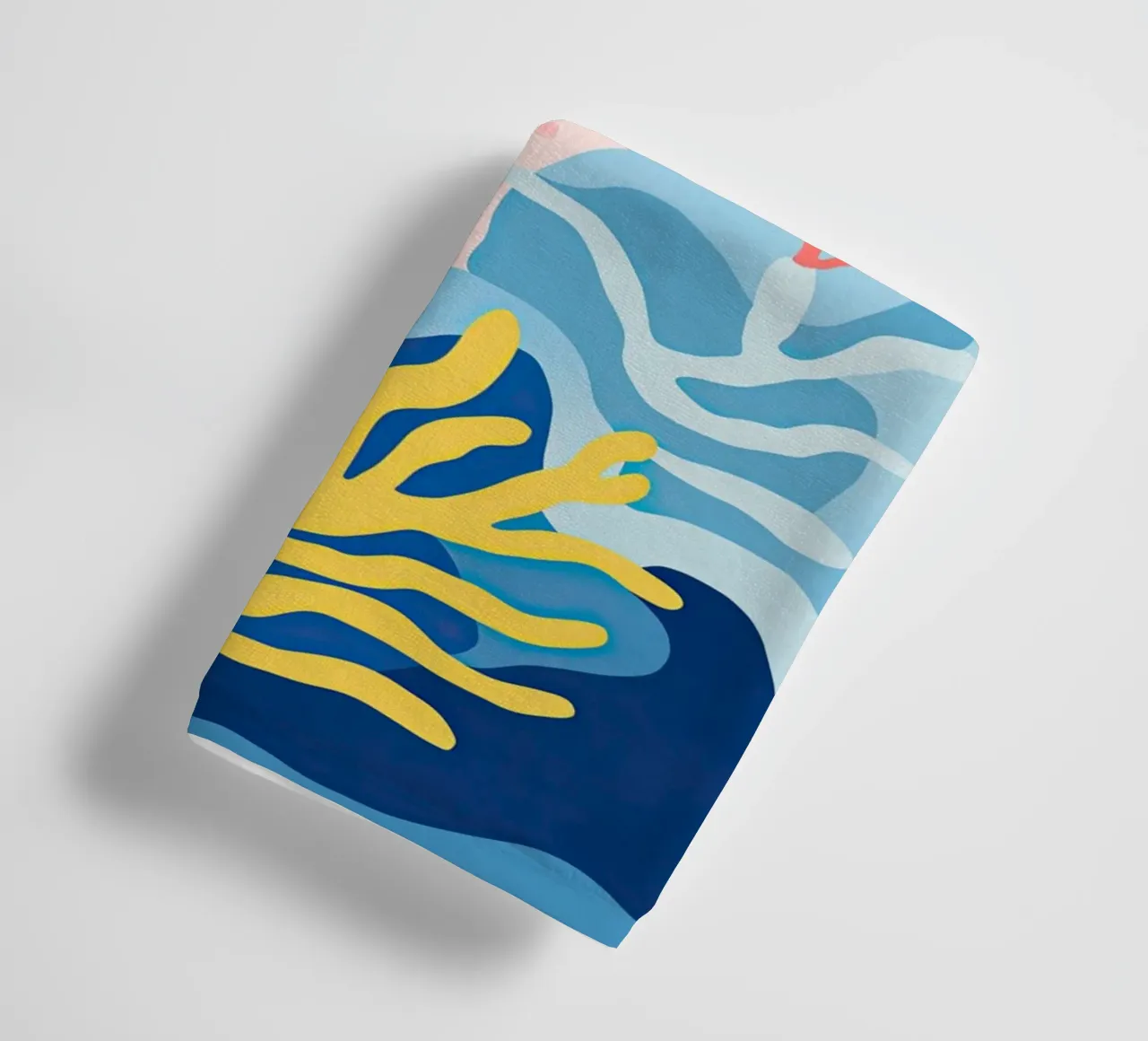 Colourful coral flowers in Matisse style towel by Autofocus
