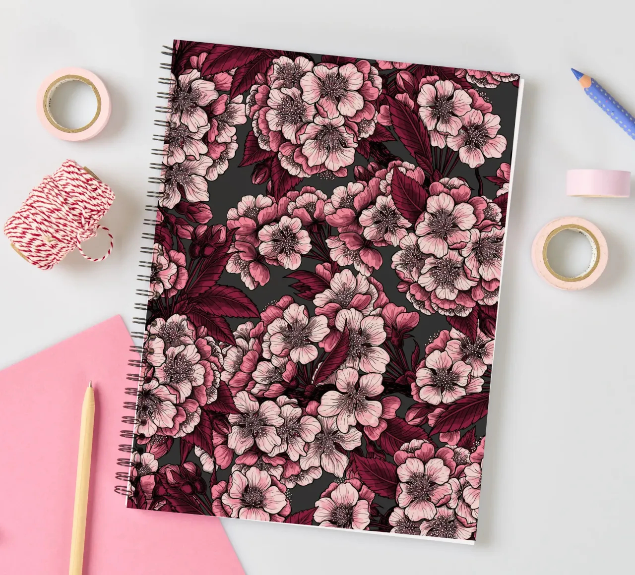 Cherry blossom spiral notebook by Painted Nature