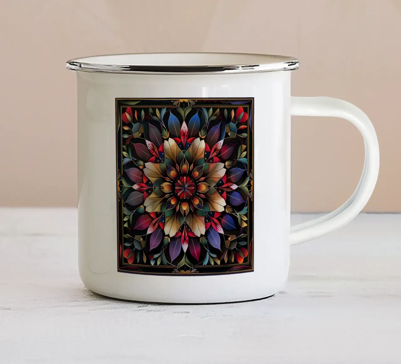 Mandala sacro tazza in smalto da Spiritual Touch