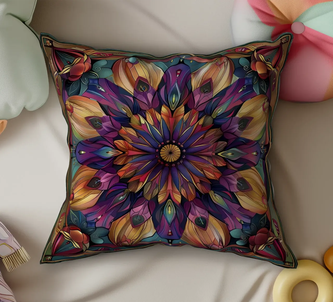 Sacred Mandala decorative cushion by Spiritual Touch