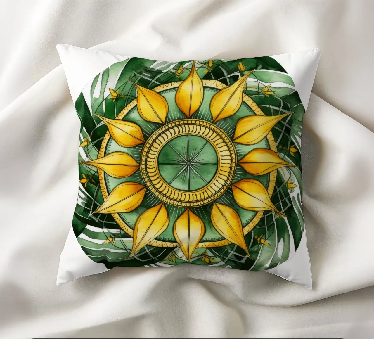 Mandala verde cuscino da Spiritual Touch