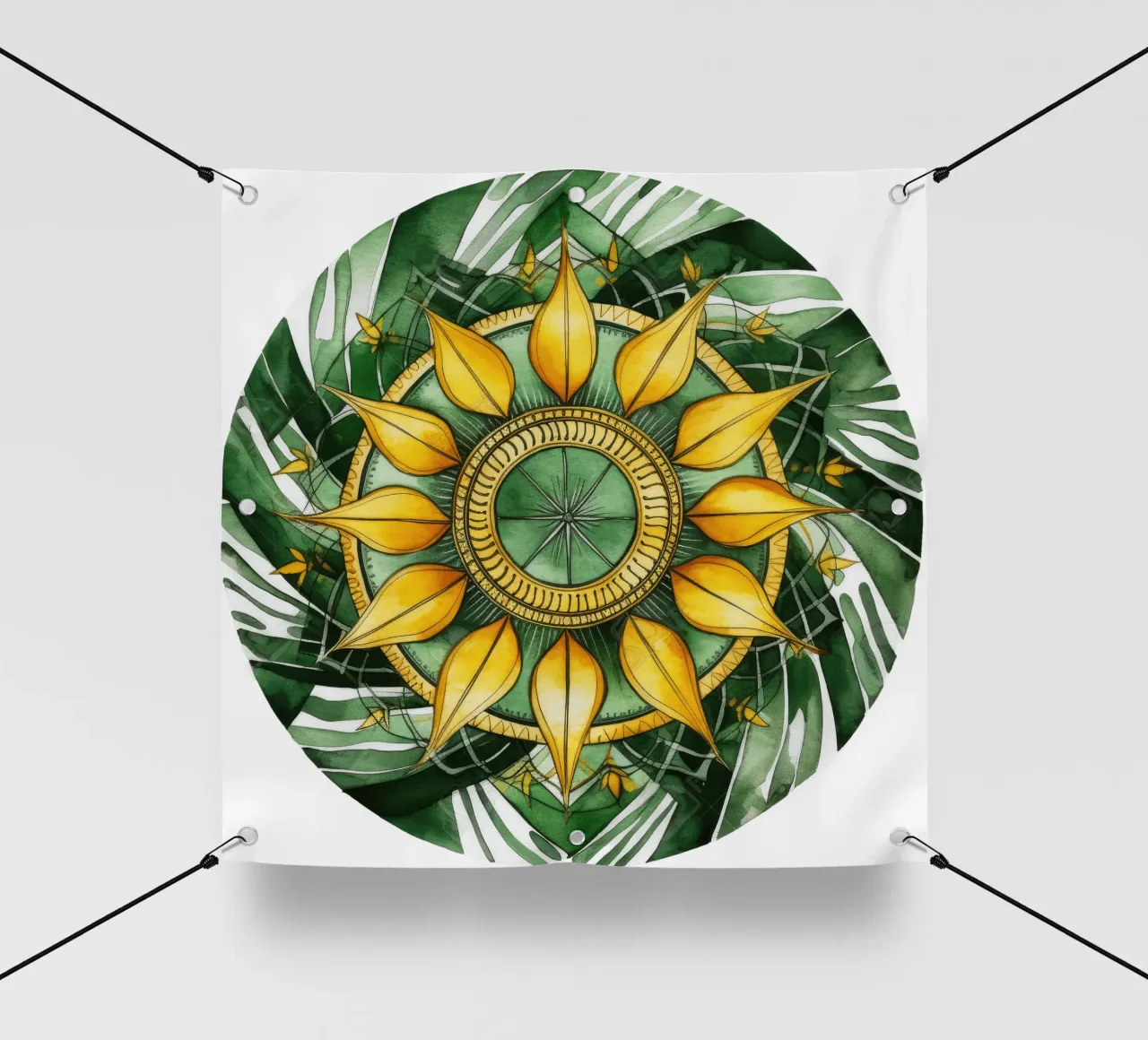 Mandala verde telo in pvc da Spiritual Touch