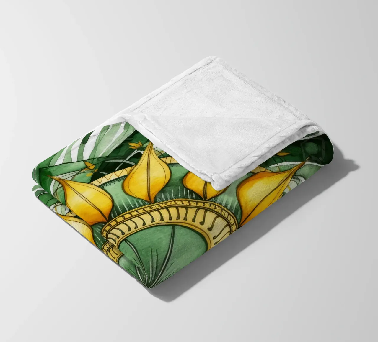 Green Mandala fleece blanket by Spiritual Touch