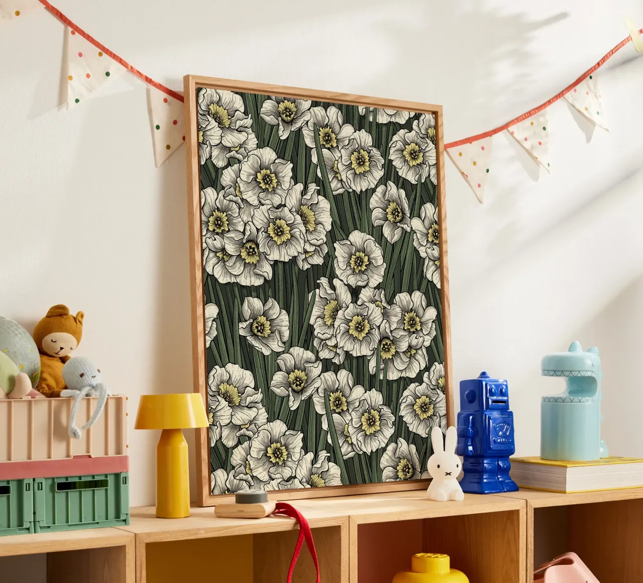 Narcissen acryl van Painted Nature