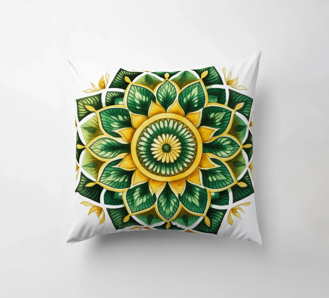 Grünes Mandala Kissen von Spiritual Touch