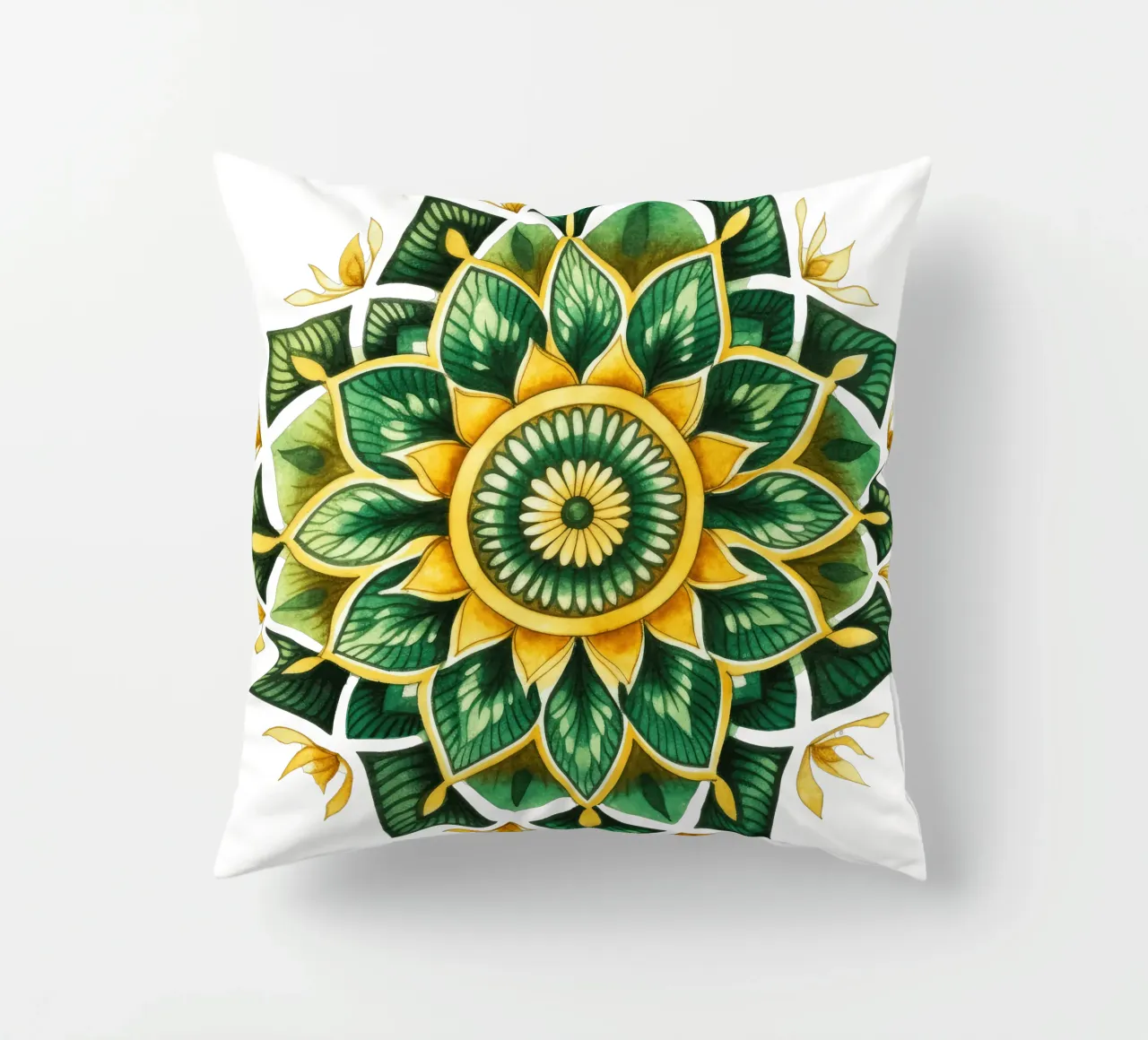 Grünes Mandala Kissen von Spiritual Touch
