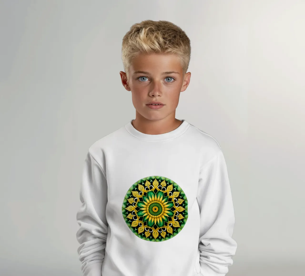 Mandala verde felpa bambino da Spiritual Touch