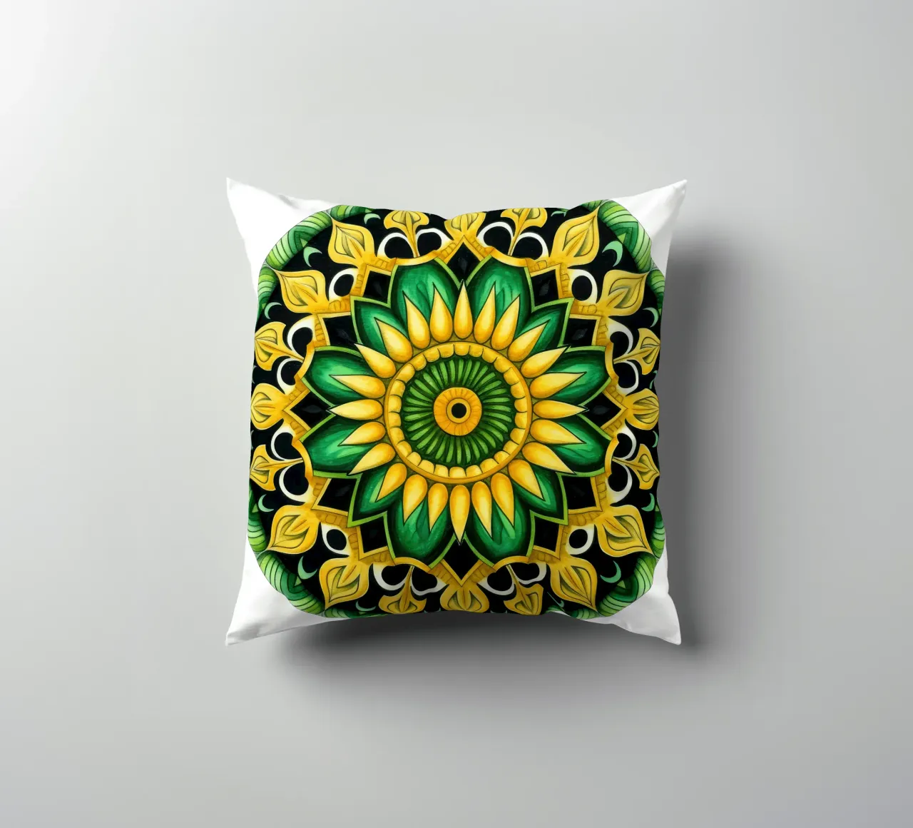 Mandala verde cuscino da Spiritual Touch