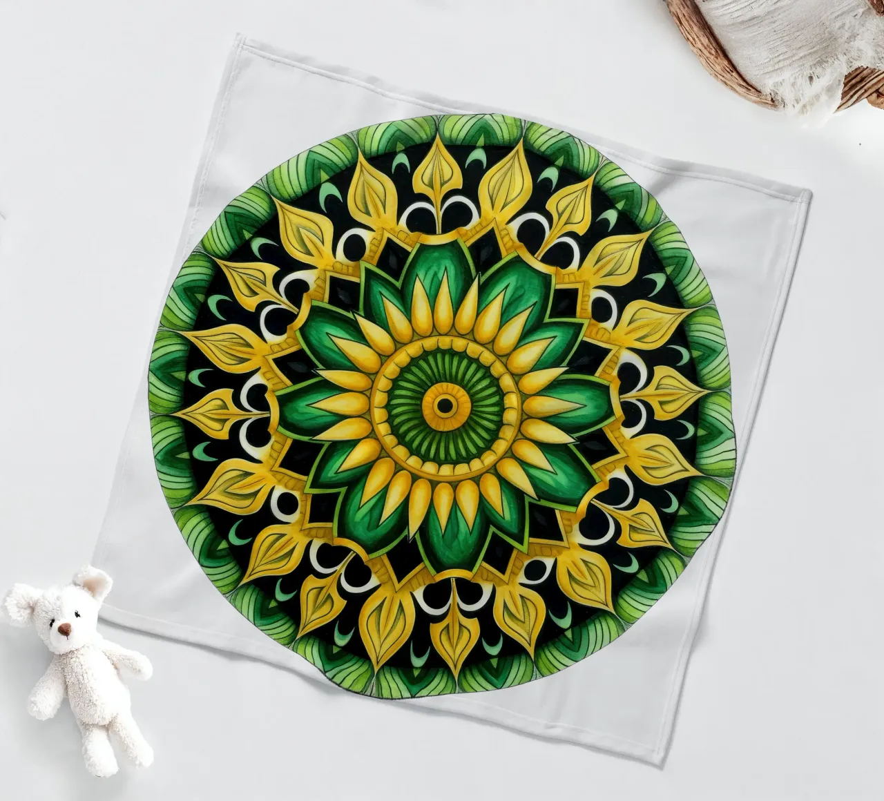 Mandala verde coperta in pile da Spiritual Touch