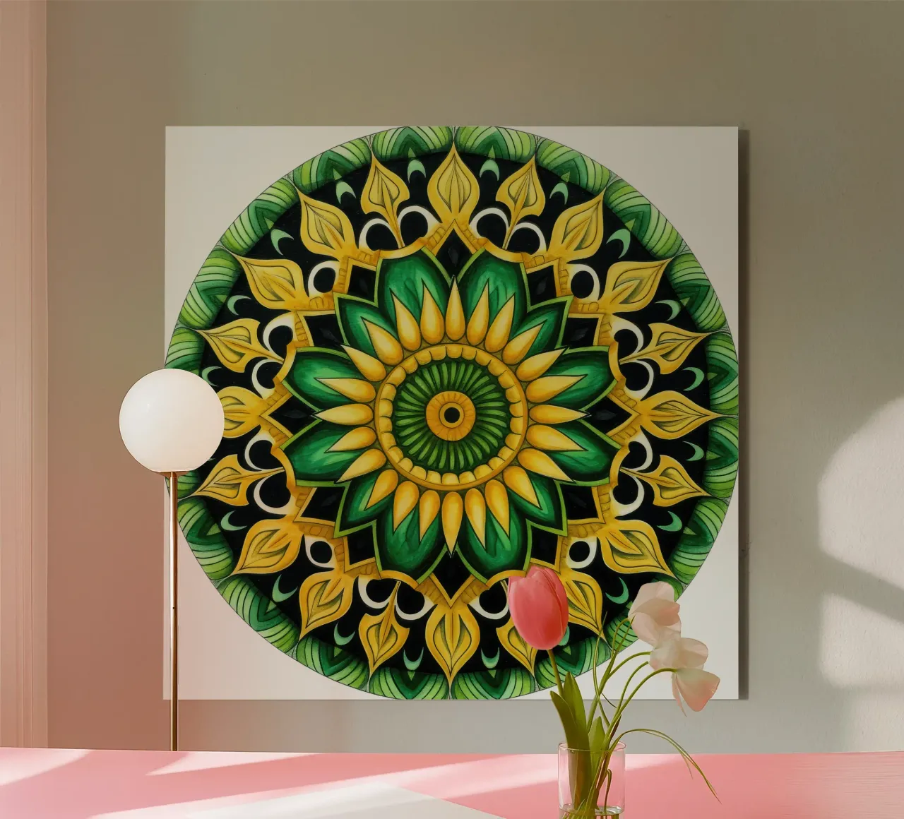 Mandala verde alluminio dibond da Spiritual Touch