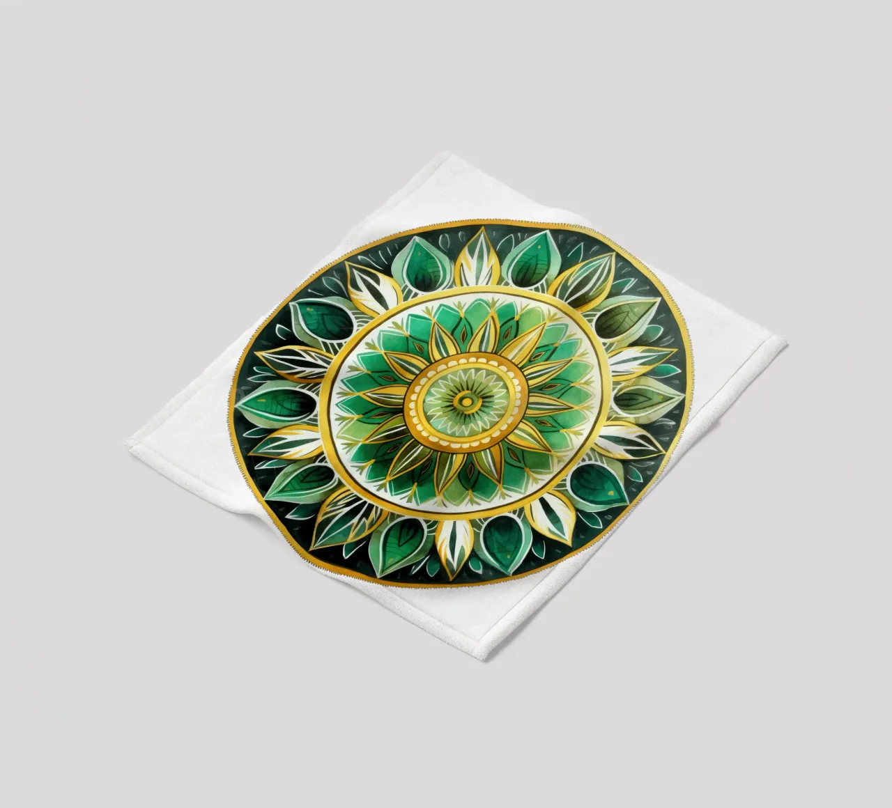 Mandala vert plaid polaire de Spiritual Touch