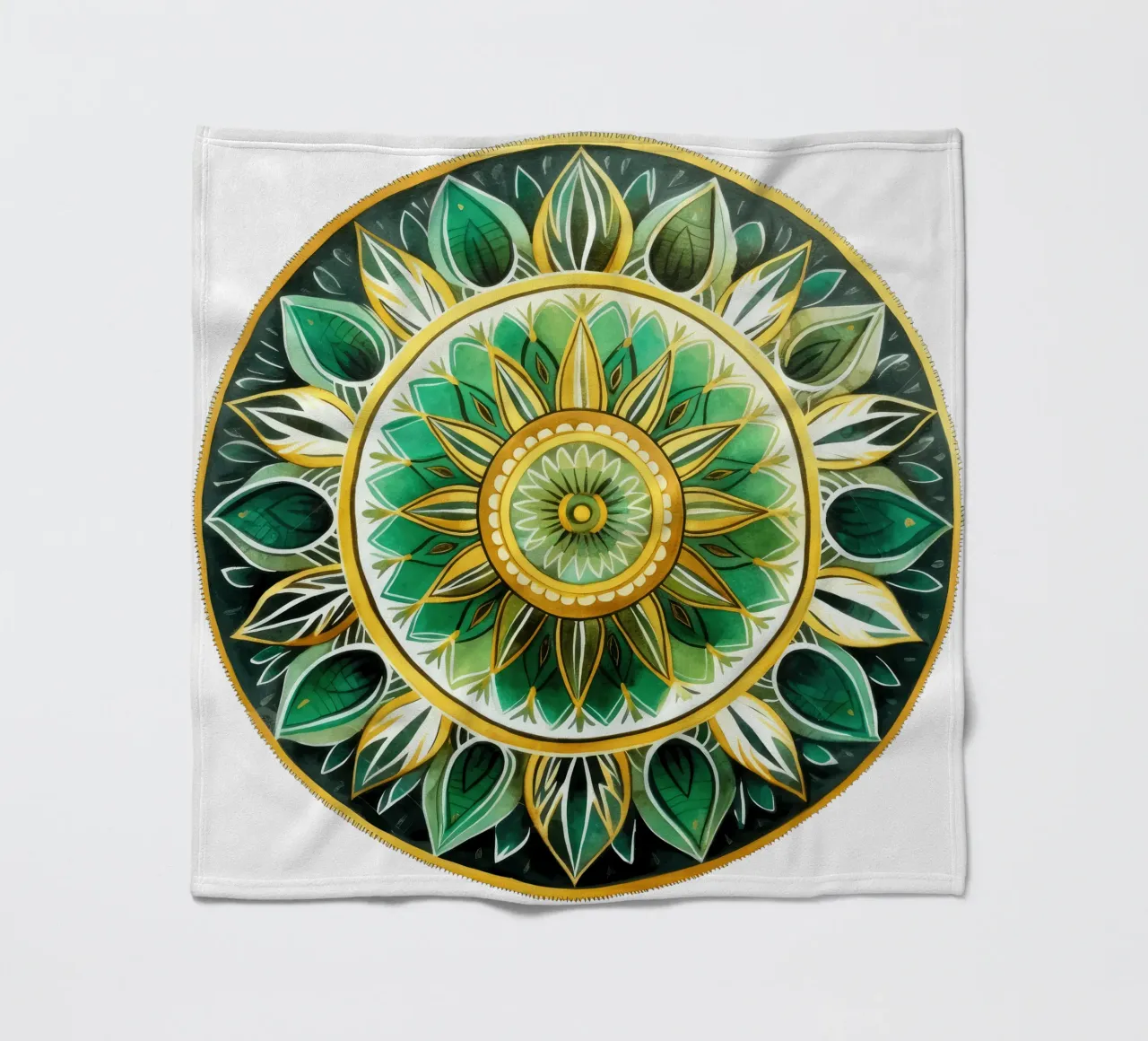 Mandala vert plaid polaire de Spiritual Touch