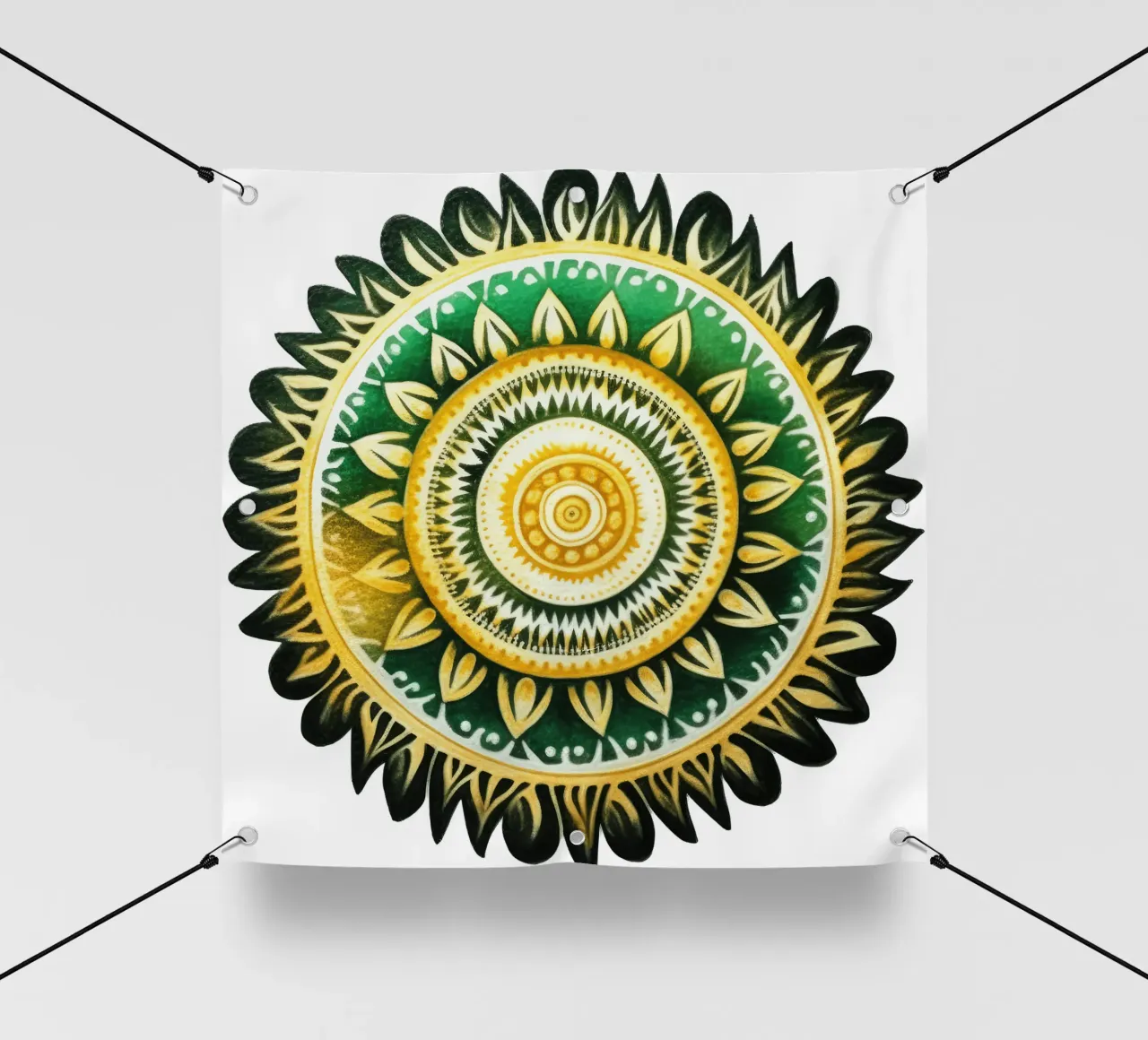 Mandala verde telo in pvc da Spiritual Touch