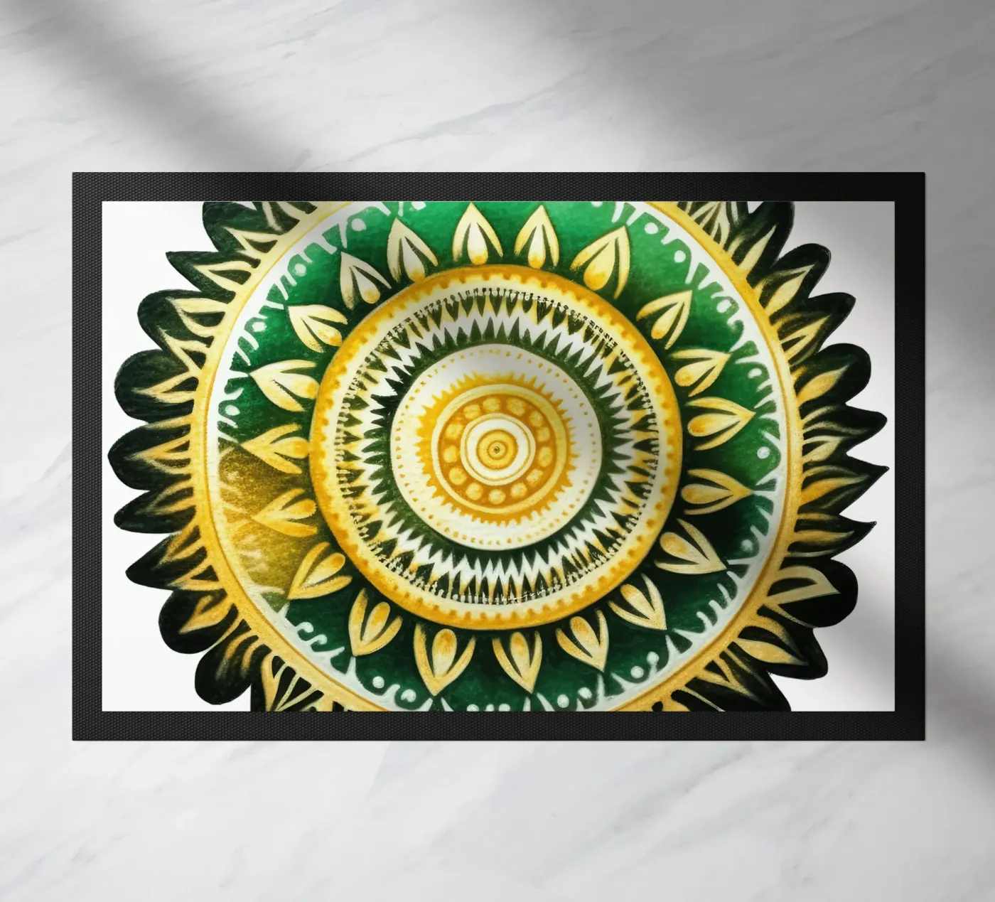 Green Mandala doormat by Spiritual Touch