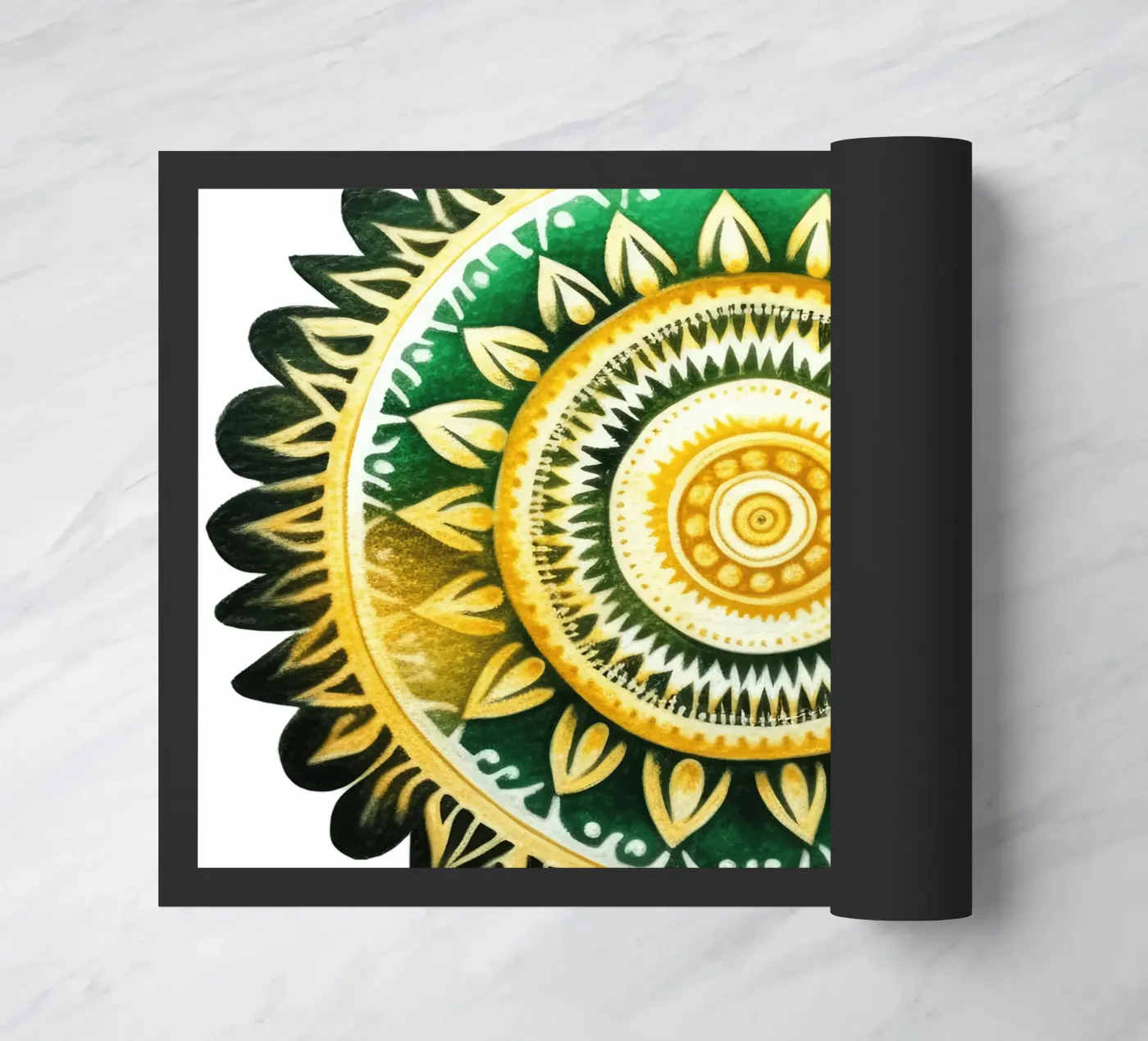 Green Mandala doormat by Spiritual Touch