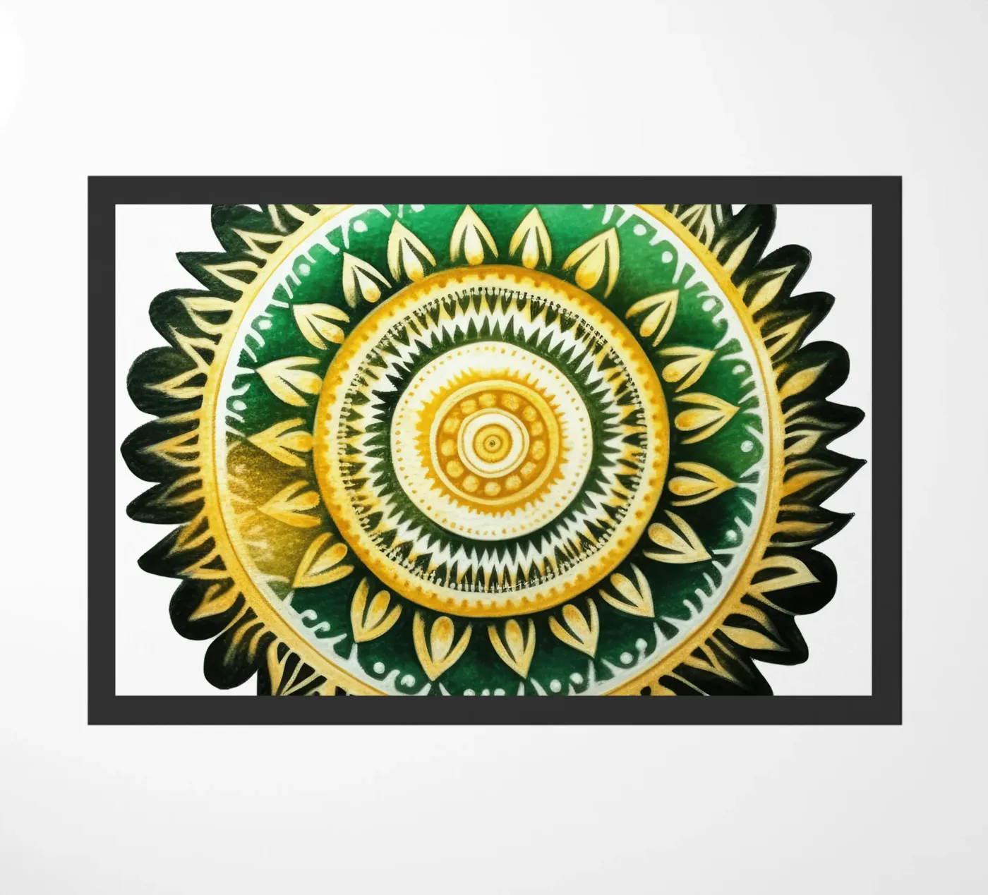 Green Mandala doormat by Spiritual Touch