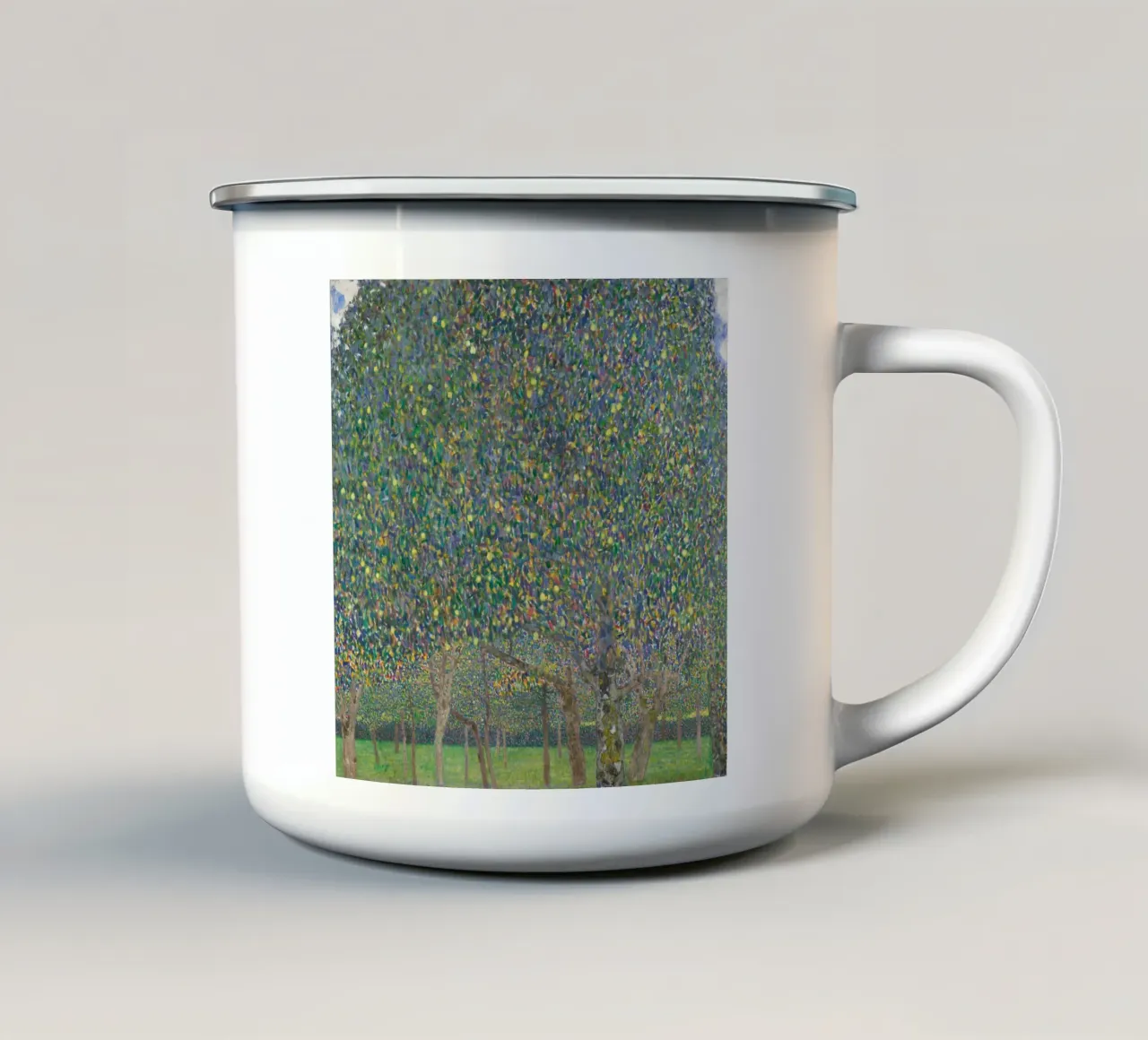 Gustav Klimt - L'albero delle pere tazza in smalto da Timeless Artworks