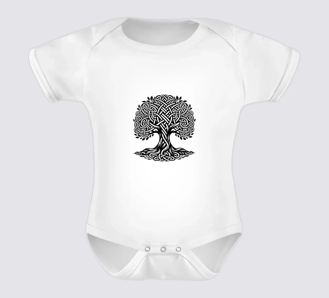 Albero della vita in bianco e nero body neonato maniche corte da Spiritual Touch