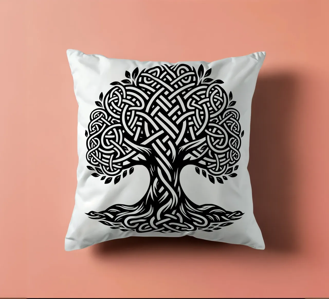 Albero della vita in bianco e nero cuscino da Spiritual Touch