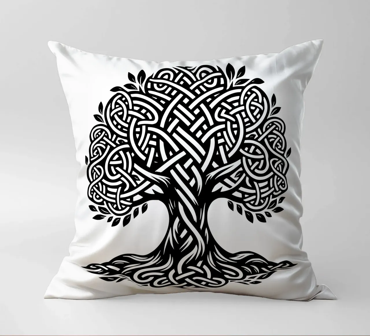 Albero della vita in bianco e nero cuscino da Spiritual Touch