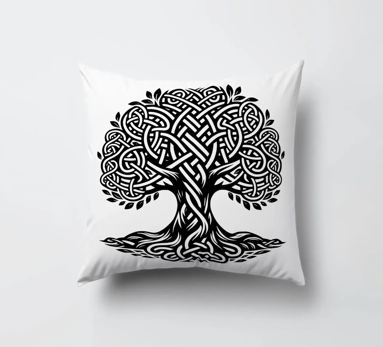 Albero della vita in bianco e nero cuscino da Spiritual Touch