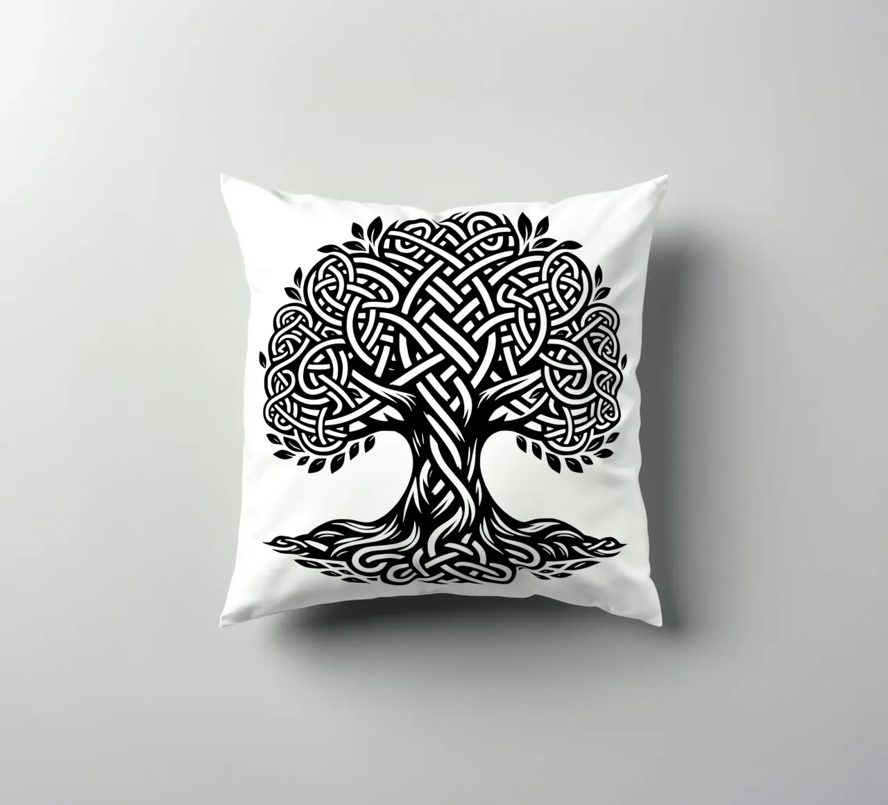 Albero della vita in bianco e nero cuscino da Spiritual Touch