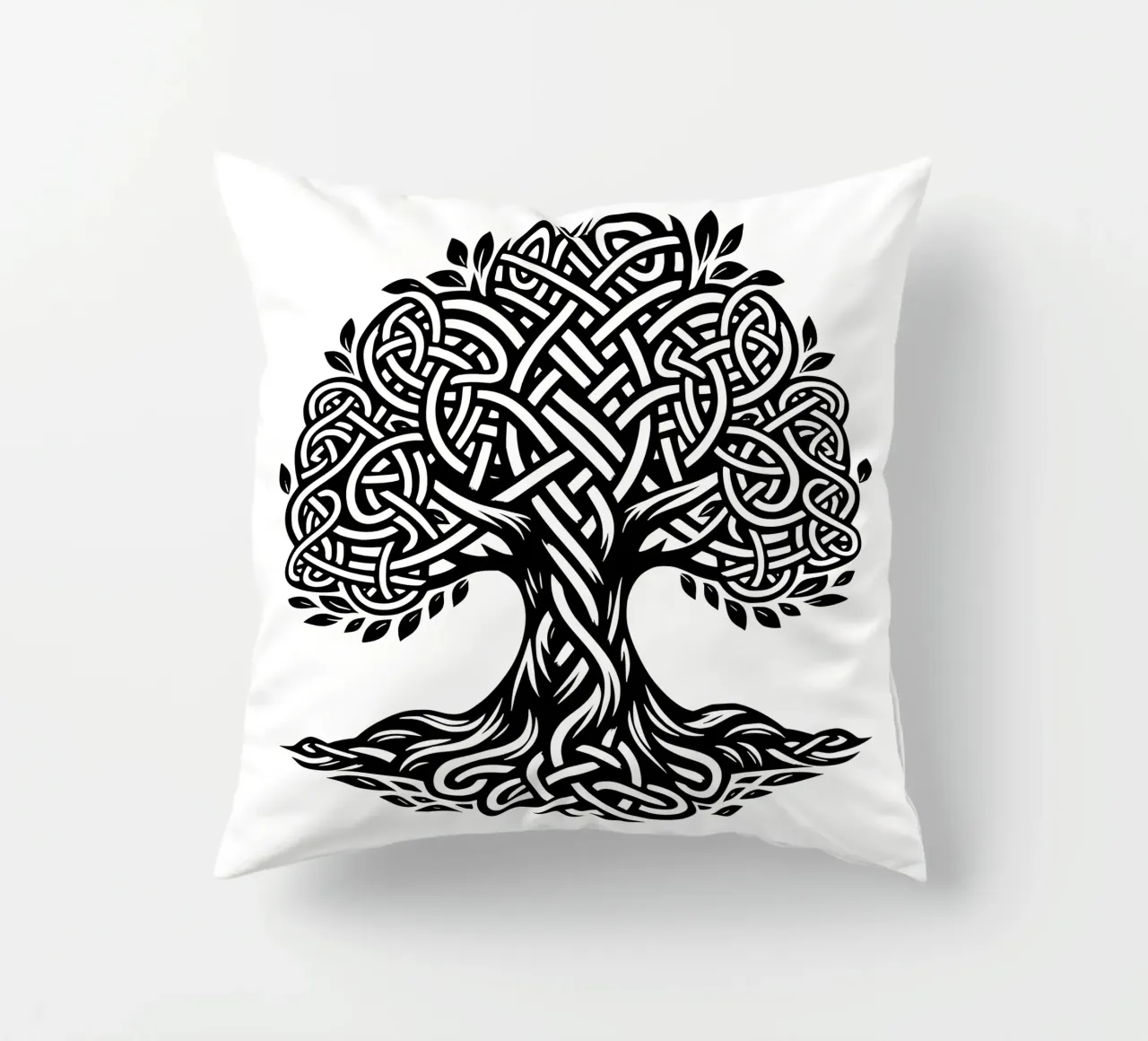 Albero della vita in bianco e nero cuscino da Spiritual Touch