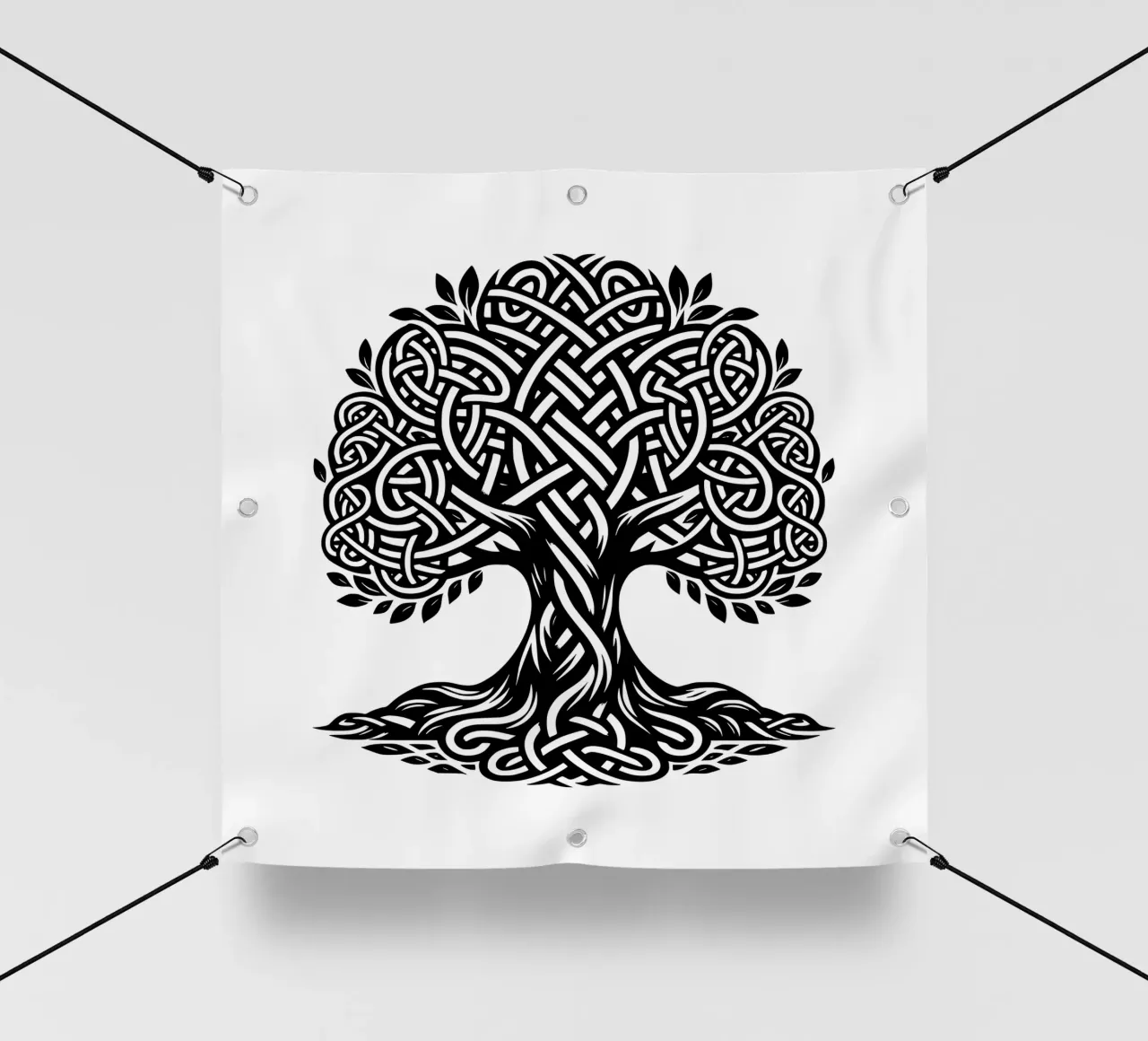 Albero della vita in bianco e nero telo in pvc da Spiritual Touch