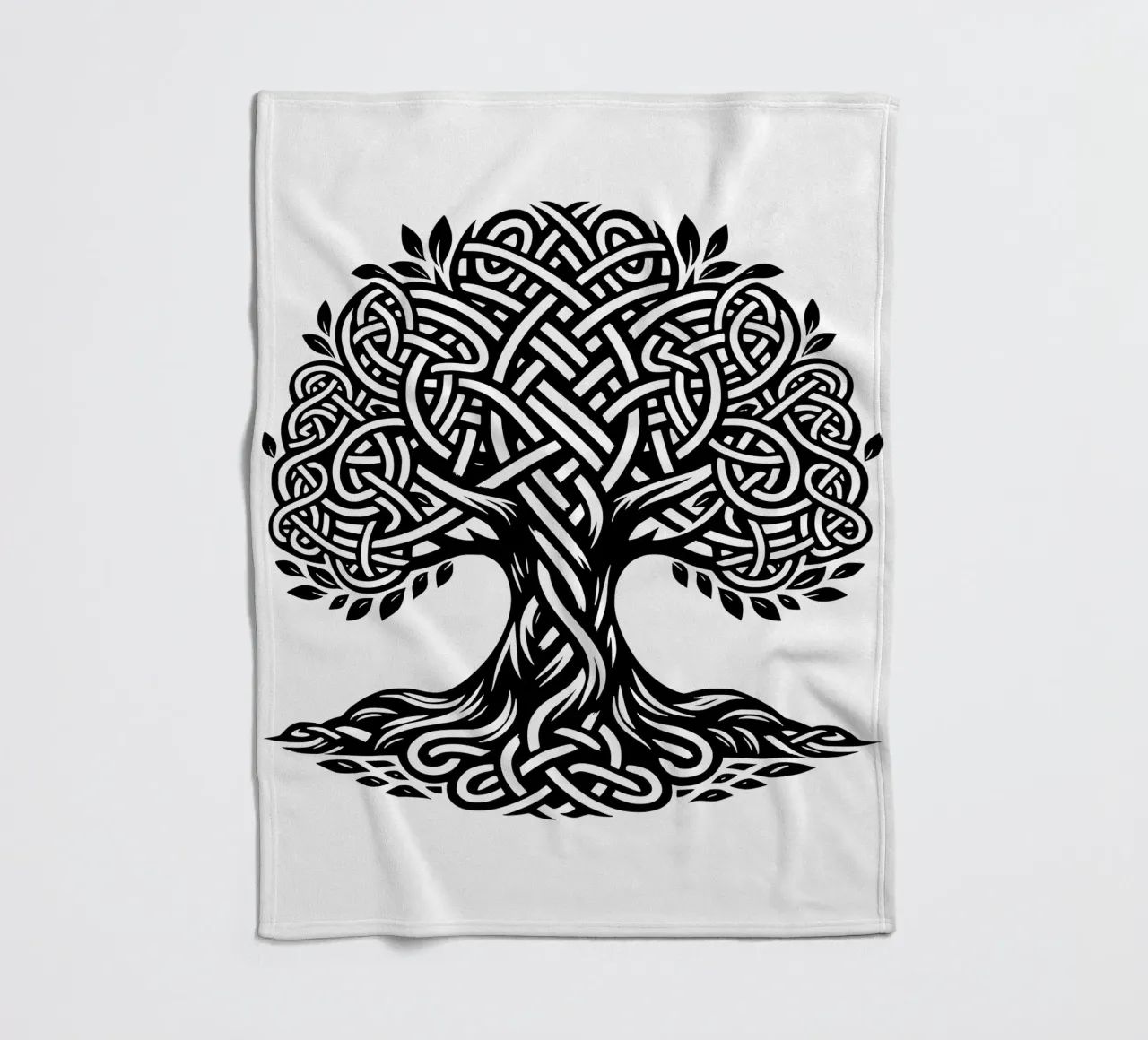 Albero della vita in bianco e nero coperta in pile da Spiritual Touch