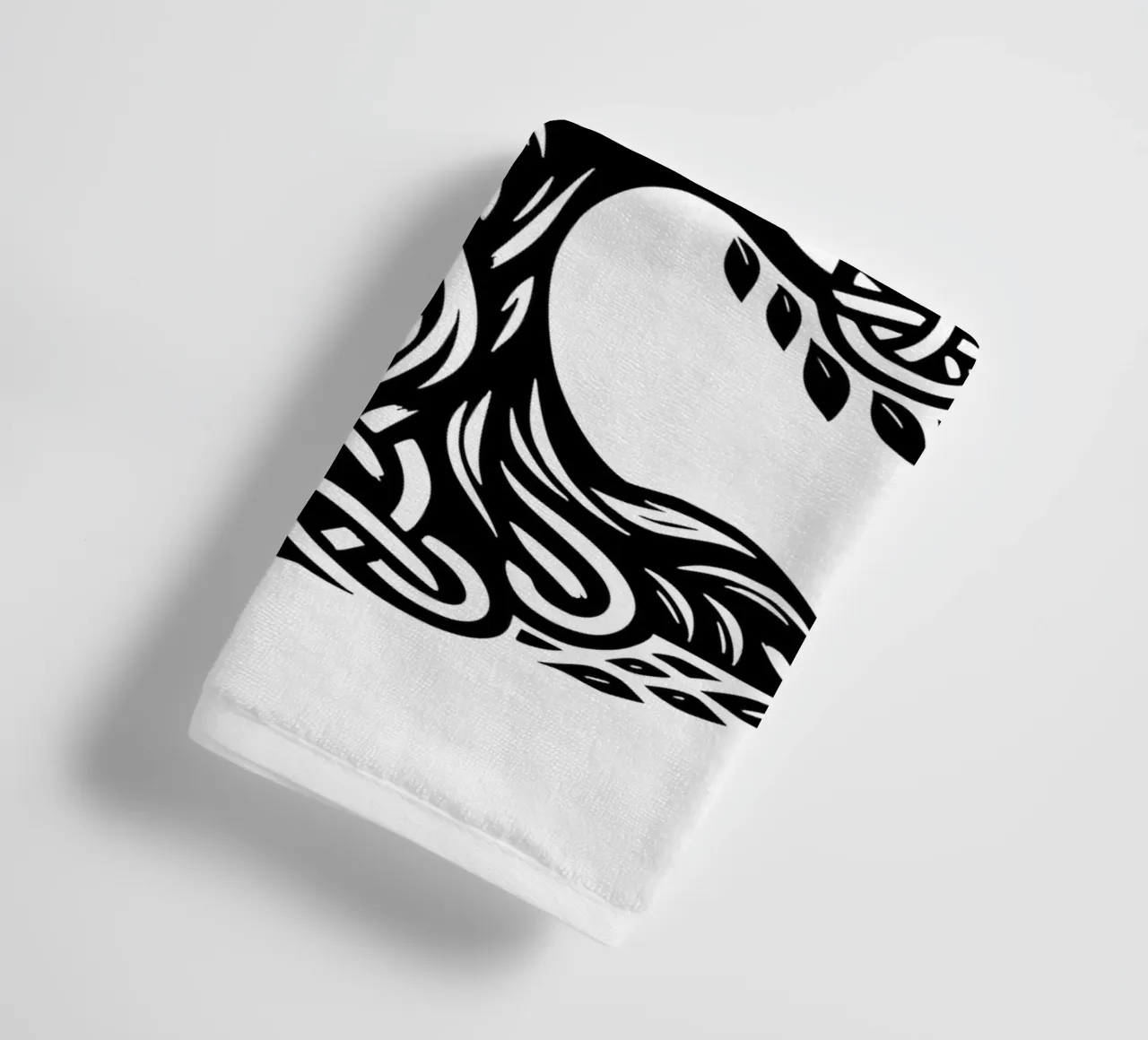 Albero della vita in bianco e nero asciugamano da bagno da Spiritual Touch