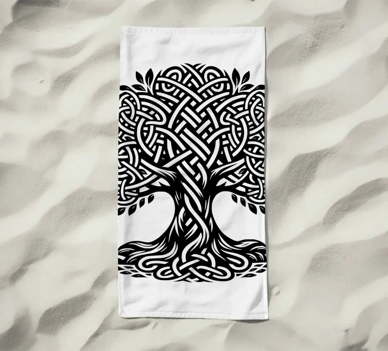 Albero della vita in bianco e nero telo mare da Spiritual Touch