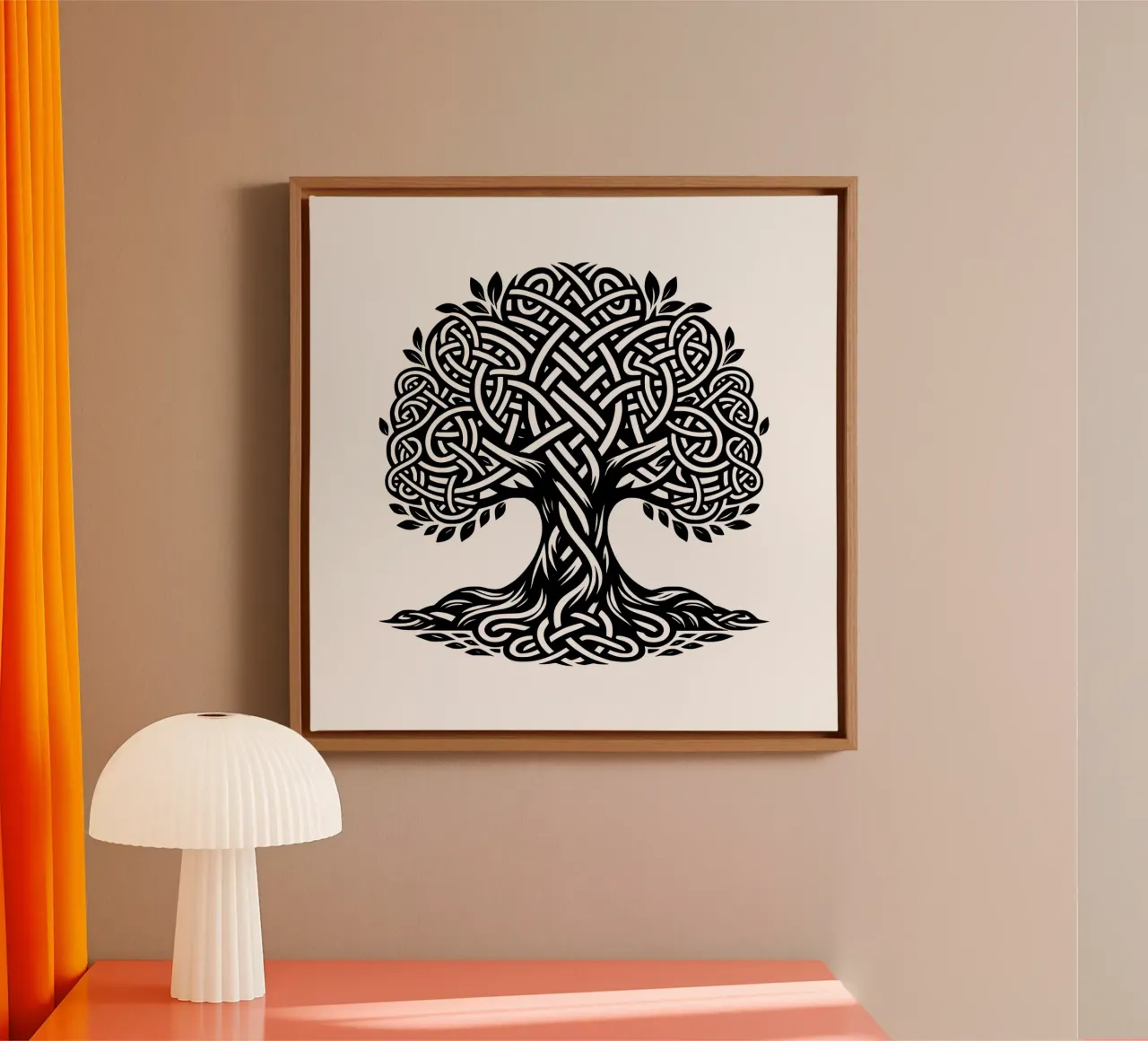 Albero della vita in bianco e nero tela con Cornice a cassetta da Spiritual Touch