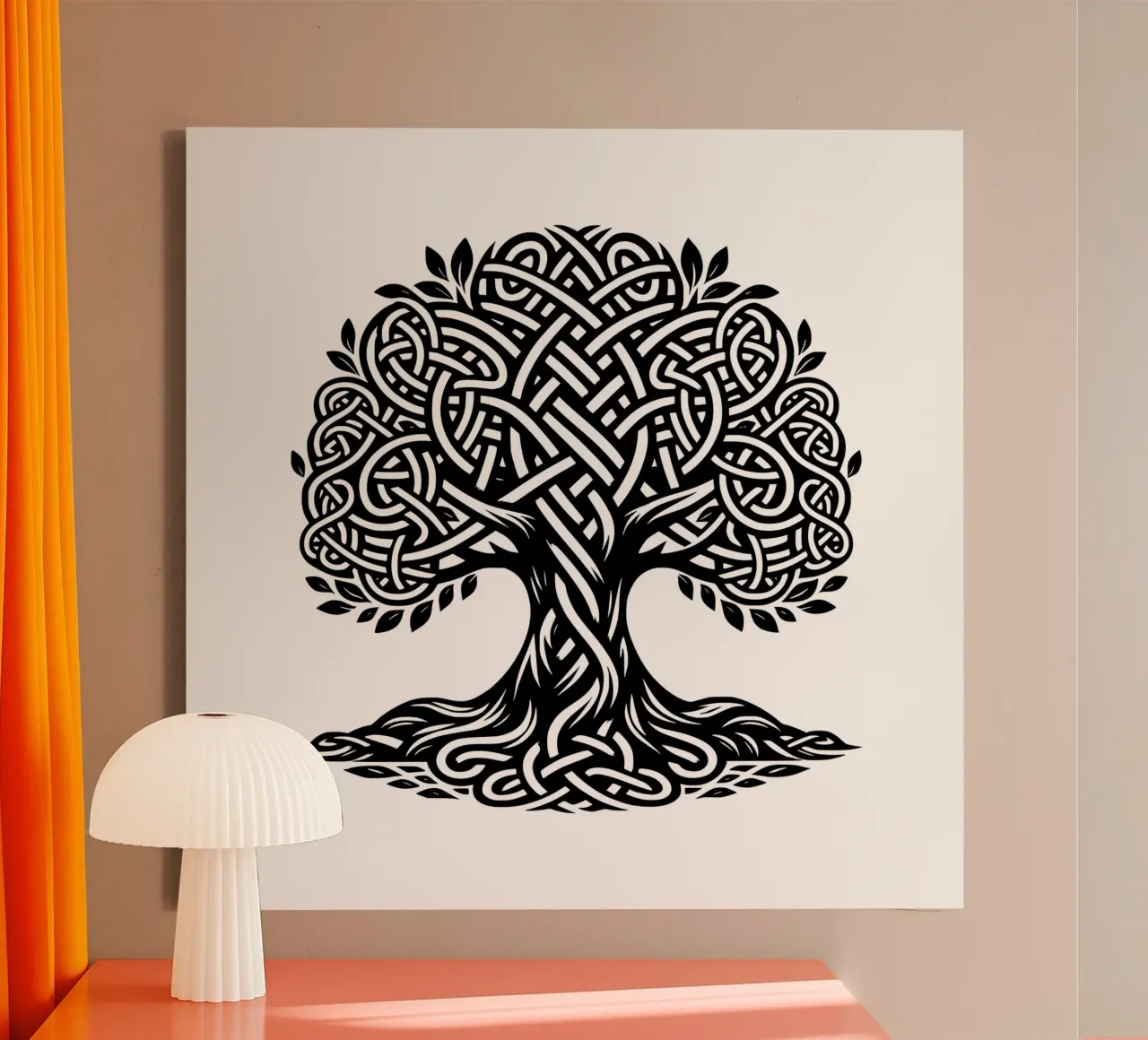 Albero della vita in bianco e nero tela con Cornice a cassetta da Spiritual Touch
