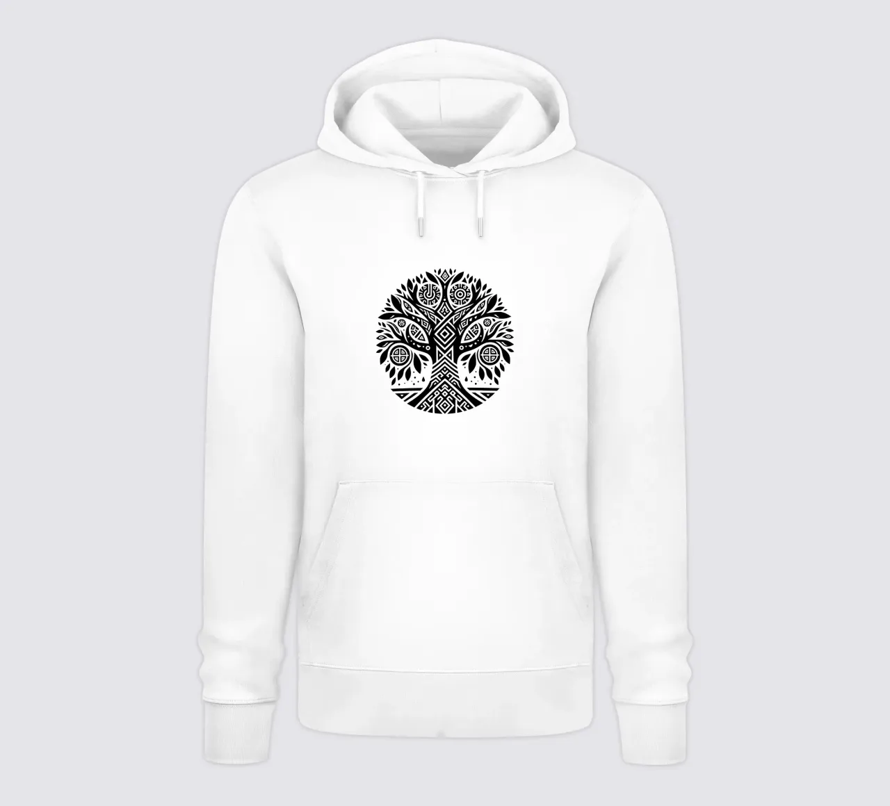 Albero della vita in bianco e nero felpa con cappuccio da Spiritual Touch