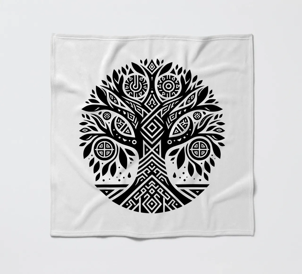 Albero della vita in bianco e nero coperta in pile da Spiritual Touch