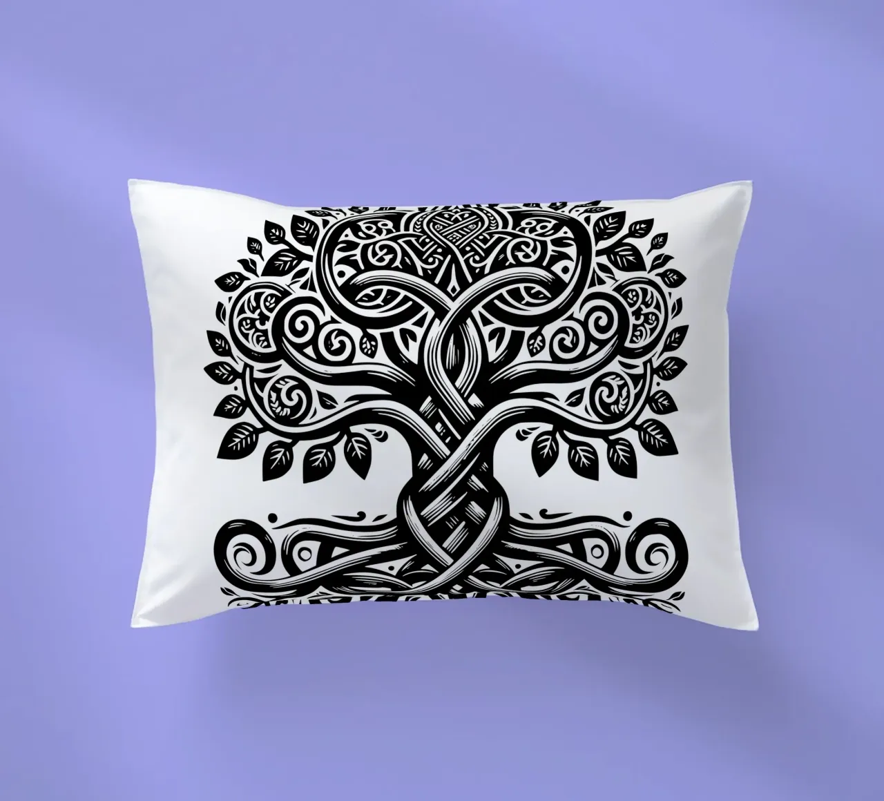 Albero della vita in bianco e nero cuscino da Spiritual Touch