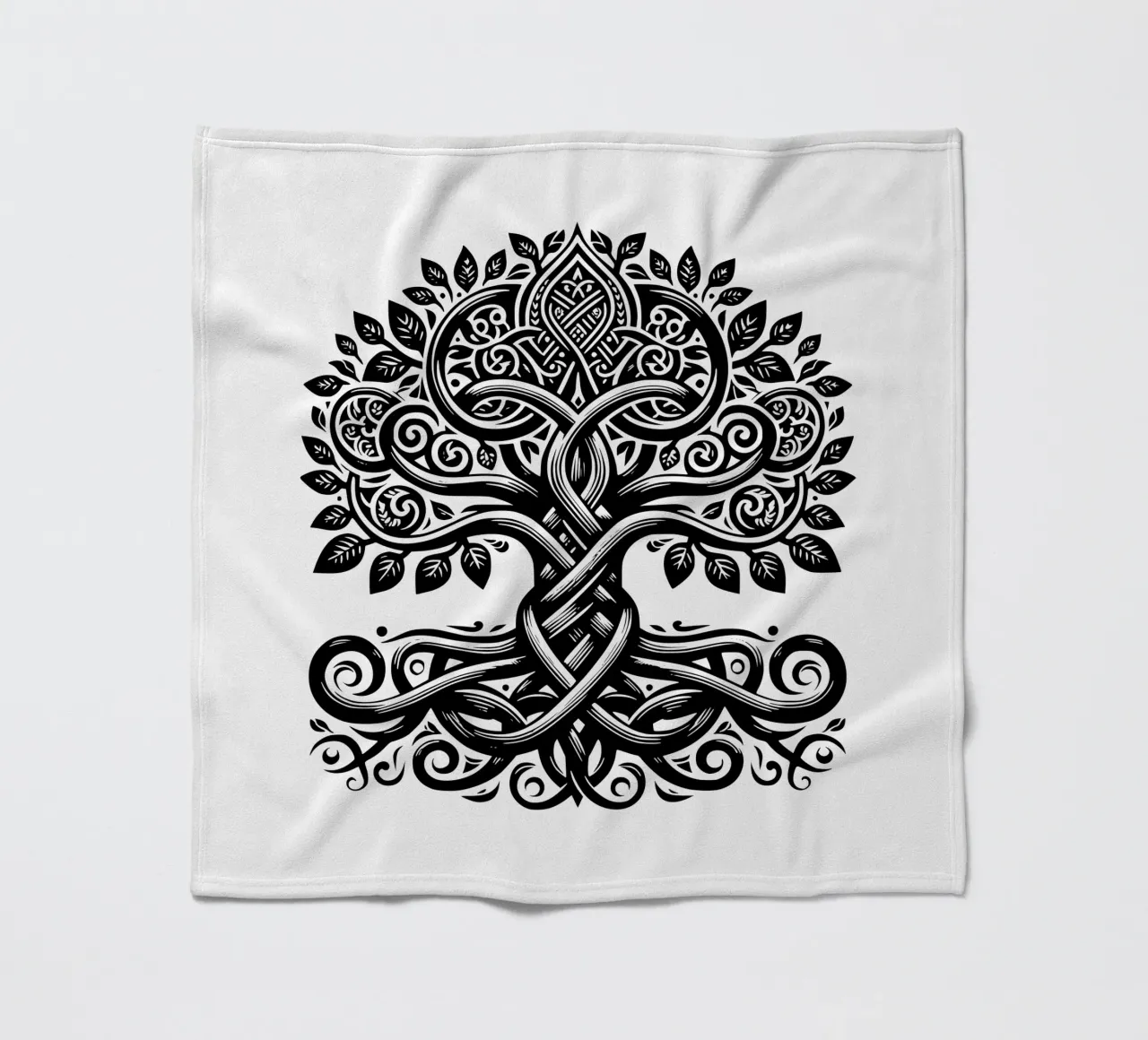 Albero della vita in bianco e nero coperta in pile da Spiritual Touch